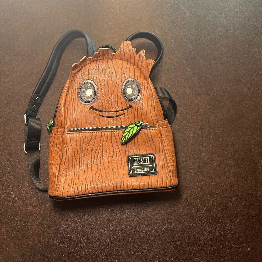 Loungefly Guardians of the Galaxy Groot Mini Backpack - Brown, Black, and Green